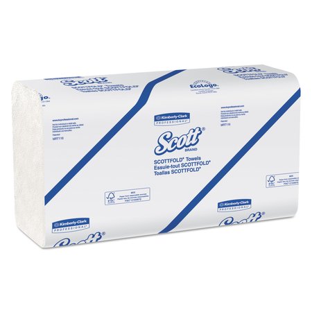 SCOTT Scottfold Multifold Paper Towels, 1 Ply, 175 Sheets, White, 25 PK 01980